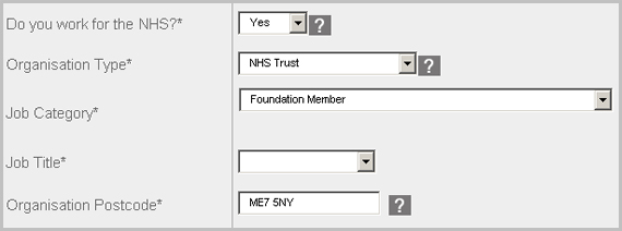 Screenshot of NHS Discounts registration