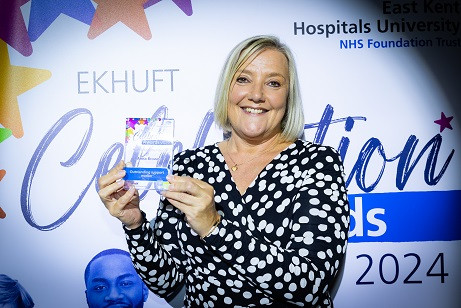 Anna Brown with her highly commended award from the EKHUFT Celebration Awards