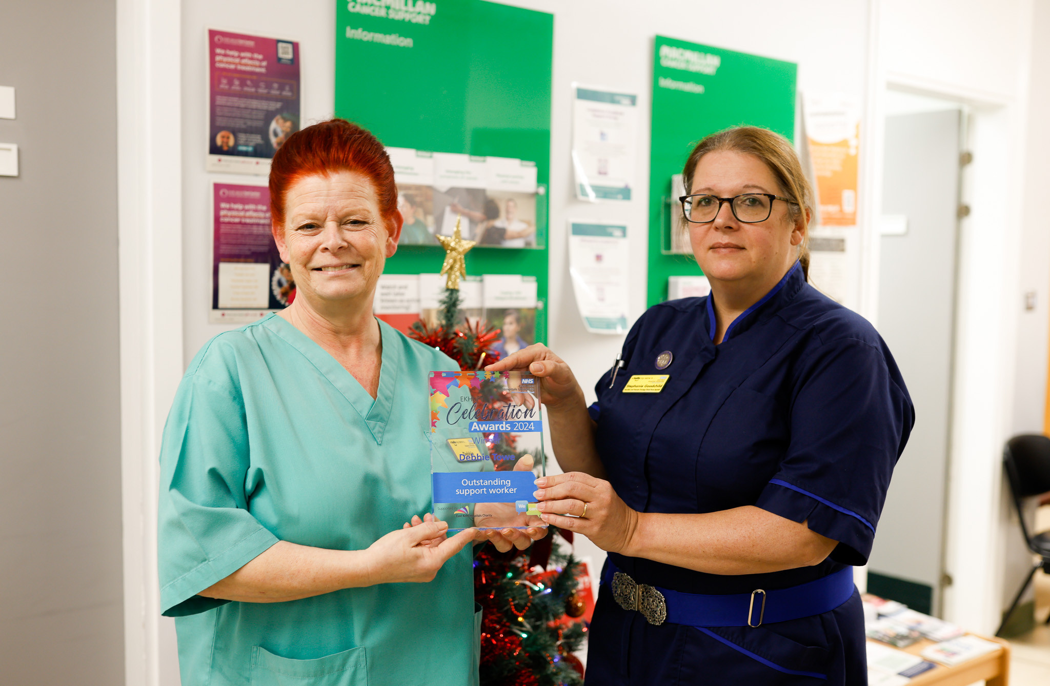 Debbie Towe and Stephanie Goodchild with her award