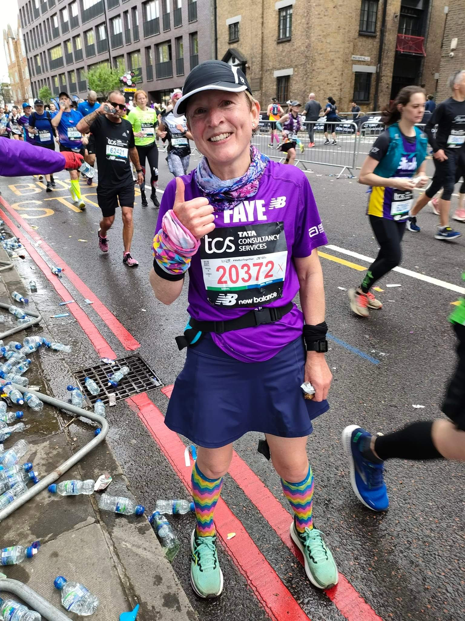 Faye Thornton during this year's London marathon