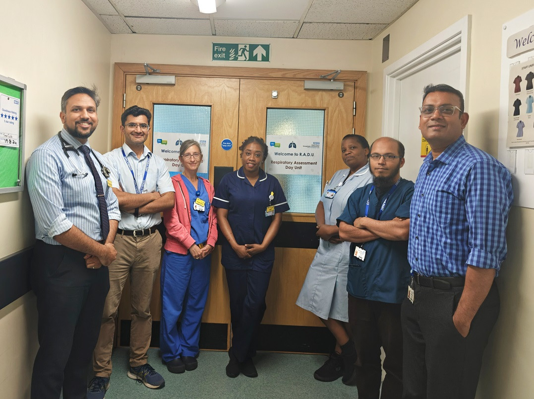 The respiratory assessment day unit team outside the unit