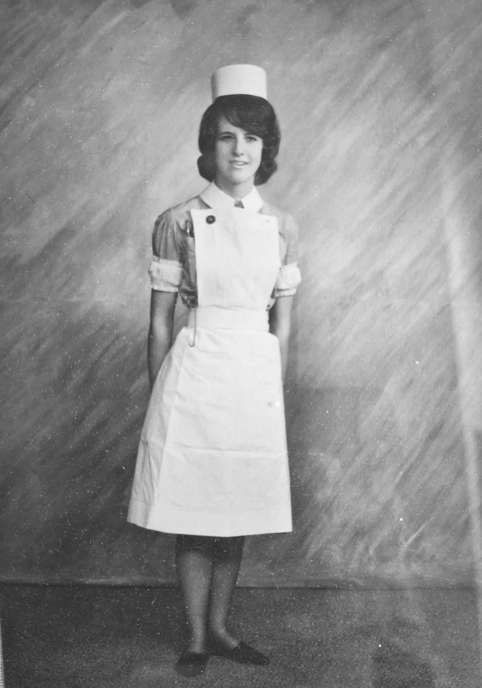 Val Ellis in 1961 wearing a nurse's uniform