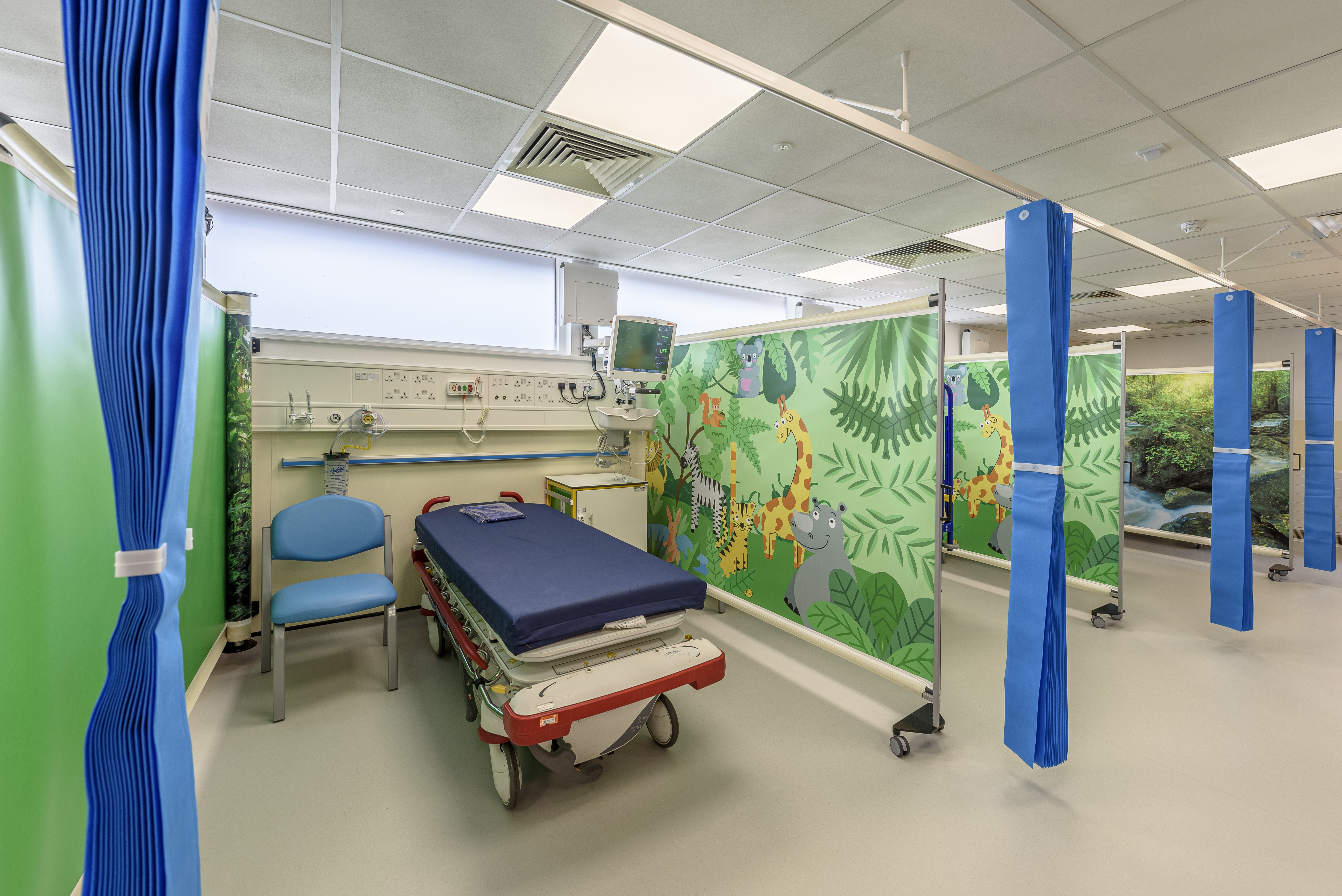 Treatment areas in the new children's department at William Harvey Hospital